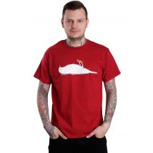 Atticus - Bird Maroon/White - T-Shirt - bordeaux - L - 100% Coton,Jersey