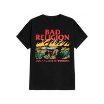 Bad Religion - Burning - T-Shirt - noir - S - 100% Coton,Jersey