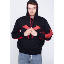 Batman - Icon And Text - Hoodie - noir - S - 50% coton, 50% polyester,Transpirer