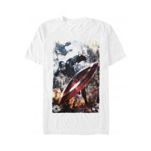 Captain America - Captain America White - T-Shirt - blanc - L - 100% Coton,Jersey