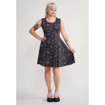 Sourpuss Clothing - Creepy Crawly Sleeveless - Robe - noir - M - 95% coton, 5% élasthanne,Jersey