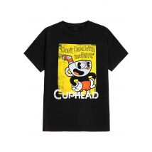 Cuphead - Cuphead - T-Shirt - noir - XL - 100% Coton,Jersey