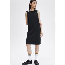 Fred Perry - Layered Ringer Black - Robe - noir - Large - 100% Coton,Coton
