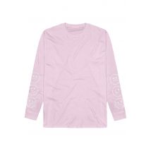 Dancitee - Sad Smiley Pink - Tshirt manches longues - rose - XL - 100% Coton,Jersey