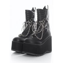 DemoniaCult - Kera 130 Black Vegan Leather - Chaussures pour fille - noir - EU 37 - Synthetic/Synthetic/Caoutchouc