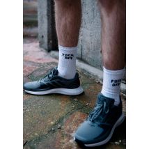 Dancitee - Fuck Off White - Chaussettes - blanc - M - 68 % coton, 30 % polyester, 2 % élasthanne,Coton