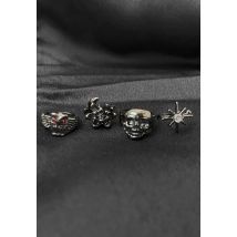 Pamela Mann - Gothic Cuff Set Of 4 - Boucles d'oreilles - gris - Onesize - Verre,Métal,Métal