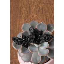 Easure - Black Skull Moth Black - Boucles d'oreilles - noir - Onesize - Acier inoxydable,Métal