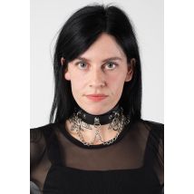 Easure - Chain Slave Black - Choker - noir - Onesize - Métal,100% Polyester,Faux cuir