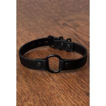 Easure - O Ring Black - Choker - noir - Onesize - Acier inoxydable,100% Polyester,Faux cuir