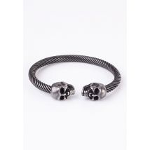 etNox - Double Skull - Bracelet - gris - Onesize - Acier inoxydable