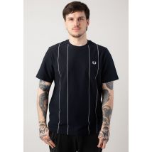 Fred Perry - Pinstripe Navy - T-Shirt - bleu - M - 100% Coton,Jersey