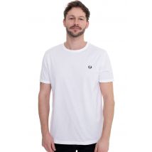 Fred Perry - Ringer White - T-Shirt - blanc - M - 100% Coton,Jersey