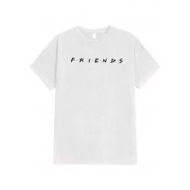 Friends - Logo Rolled Sleeve White - T-Shirt - blanc - XXL - 100% Coton,Jersey