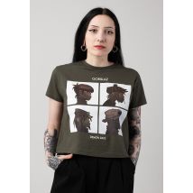 Gorillaz - Demon Days Cropped Khaki - T-Shirt - vert - XL - 65% coton, 35% polyester,Jersey