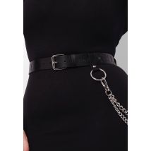 Mary Wyatt - Hellion Appleskin Vegan Leather Chain Black - Ceinture - noir - M - Métal,100% Polyester,Faux cuir