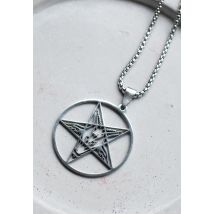 Easure - Pentagram Round - Collier - gris - Onesize - Acier inoxydable,Métal