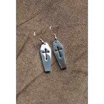 Easure - Coffin - Boucles d'oreilles - gris - Onesize - Acier inoxydable,Métal