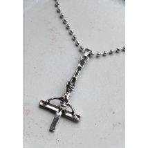 Easure - Inverted Cross Jesus - Collier - gris - Onesize - Acier inoxydable,Métal