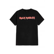 Iron Maiden - Logo - T-Shirt - noir - M - 100% Coton,Jersey