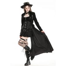 Dark In Love - Dark Serpent Hunter Long Tail Black - Cardigan - noir - M - 50% Viscose, 50% Polyacrylique,Faux cuir