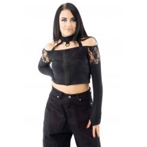Poizen Industries - Katriel Black - Haut - noir - XL - 100% Polyester,95% coton, 5% élasthanne,Dentelle