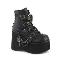 DemoniaCult - Kera 68 Black Vegan Leather - Chaussures pour fille - noir - EU 39 - Synthetic/Textile/Caoutchouc,Faux cuir