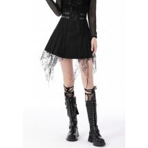 Dark In Love - Punk Rock Cross Spider Net Mini Black - Robe - noir - L - 70%Polyester, 30%T400,Dentelle