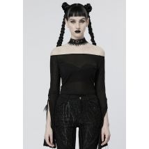 Punk Rave - Lalena Fitted Black - Haut - noir - XXL - 79% Viscose, 21% Polyamide,Viscose