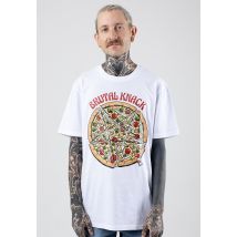 Brutal Knack - Pizza White - T-Shirt - blanc - S - 100% coton biologique,Jersey