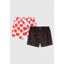 Lousy Livin - Rose & Valentines Pack Of 2 Black & White - Boxers - noir - M - 100% coton biologique,Coton