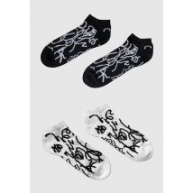 Lousy Livin - Sneaker Lou Pack Of 2 Black & White - Chaussettes - noir - L/XL - 83% coton, 15% polyamide, 2% élasthanne