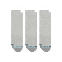 Stance - Icon Pack Of 3 Greyheather - Chaussettes - gris - M - 77% coton, 16% polyester, 4% élasthanne, 3% polyamide