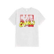 Marvel Comics - Retro Logo White - T-Shirt - blanc - S - 100% Coton,Jersey