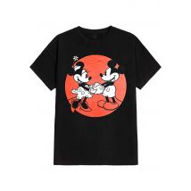 Mickey Mouse - Love - T-Shirt - noir - S - 100% Coton,Jersey