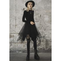 Punk Rave - Nyctofairy Black - Robe - noir - L - 100% Polyester,92 % polyester, 8 % élasthanne,Velours