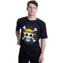 One Piece - Skull With Map - T-Shirt - noir - L - 100% Coton,Jersey