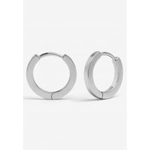 Ask & Embla - Classic Court Huggie Silver - Boucles d'oreilles - gris - M - Titane,Métal