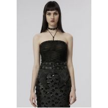 Punk Rave - Recorded Butterflies Bandeau Black - Haut - noir - XXL - 100% Polyester,Dentelle