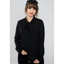 Retrolicious - Helen Retro Black - Blouse - noir - M - 100% Polyester,Synthétiques