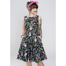 Retrolicious - Hummingbird Vintage Black - Robe - multicolore - XL - 100% Coton,Coton