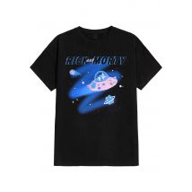 Rick And Morty - In Space - T-Shirt - noir - S - 100% Coton,Jersey