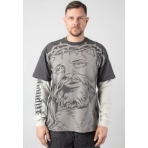 RIPNDIP - Lord Savior Double Sleeve Dark Charcoal - Pull - noir - L - 100% Coton
