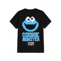 Sesame Street - Cookie Monster - T-Shirt - noir - S - 100% Coton,Jersey