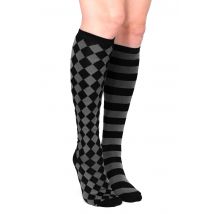 Foxblood - Side Show Knee High Black - Chaussettes - noir - Onesize - 80% Coton, 15% Polyester, 5% Elastane