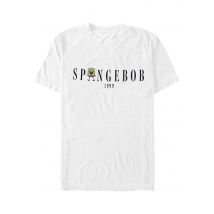 SpongeBob SquarePants - Name Heather White - T-Shirt - blanc - M - 100% Coton,Jersey