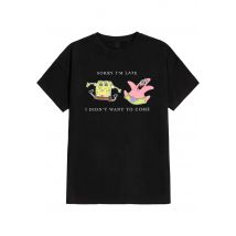 SpongeBob SquarePants - Sorry Sponge - T-Shirt - noir - S - 100% Coton,Jersey