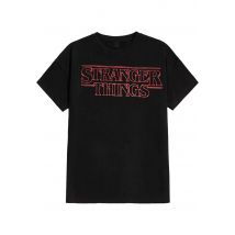Stranger Things - Neon Logo - T-Shirt - noir - S - 100% Coton,Jersey