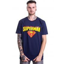 Superman - Blockletter Logo Blue - T-Shirt - bleu - M - 100% Coton,Jersey