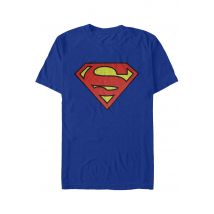 Superman - Washed Shield Blue - T-Shirt - bleu - L - 100% Coton,Jersey